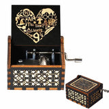 HULIANFU New Attack On Titan Queen Music Box Antique Carved Wooden Hand Cranks Power Game Crossing Rainbow Christmas Birthday Gifts