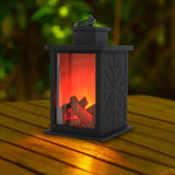 HULIANFU LED Flame Lantern Lamps Simulated Fireplace Flame Effect Light AA Battery Courtyard Room Decor