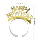 HULIANFU 2023 3pcs Happy New Year Headband Eve Party Supplies New Year Decorations 2023 Tiaras For Christmas New Year Party Favors Hair Clasp
