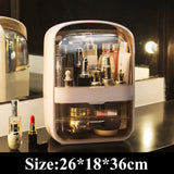 HULIANFU Large Capacity Makeup Organizer Cosmetic Storage Box Drawer Type Desktop Finishing Rack Dustproof Lipstick Beauty Mask Case
