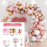 HULIANFU Rose Apricot Balloon Garland Arch Kit Wedding Birthday Party Decoration Kids Confetti Latex Balloons Baby Shower Decor Baloon