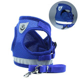HULIANFU Vest Harness Leash Adjustable Mesh Vest Dog Harness Collar Chest Strap Leash Harnesses With Traction Rope XS/S/M/L/XL