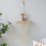 HULIANFU Wall Hanging Shelf Boho Home Decor Rope Macrame Shelf for Plant Hanger Farmhouse Rustic Planter Bedroom Living Room Decoration