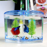 HULIANFU Multifunctional Acrylic Split Fish Tank Breed Box with LED Light Imitation Plant Fish Tank Acrylic Non-toxic Aquariums