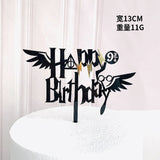HULIANFU New Cartoon Happy Birthday Acrylic Cake Topper Cute Boy Witch Cake Topper For Kids Birthday Party Cake Decorations Baby Shower