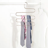 HULIANFU S-shaped 5 Layers Trousers Hanger Rack Bathroom Kitchen organizer Pants Holder Tie Rack for Clothes Hanger Stainless Steel