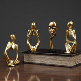 HULIANFU Thinker Statue Abstract Figure Sculpture Mini Character Statue Ornaments For Home Desktop Furnishings Home Decor Birthday Gift