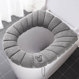 HULIANFU NEW Toilet Seat Mat Set Bathroom Universal Warm Soft Washable Closestool Mat Seat Case Winter Warmer Mat Pad Bidet Covers
