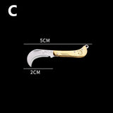 HULIANFU Mini Pocket Knife Folding Brass Keychain Pendant Cleaver Blade Cutter Tool Gift