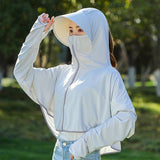 Hulianfu Women Sunscreen Hat Ice Silk Clothing Summer Big Edge Outdoor Shirt Short Coat Uv Protection Boy Hat Sun?hat New