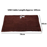 HULIANFU Winter Electric Blankets Heated Shawl Wrap 5V USB Detachable Heated Pad Throw Blanket for Home Office Sofa 45x80cm