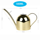 HULIANFU Long Mouth Water Can Stainless Steel Watering Pot Garden Flower Plants Watering Cans 500ML /1000ML Kettle Gardening Tool