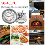 HULIANFU Stainless Steel BBQ Smoker Grill Temperature Gauge Barbecue Thermometer Cooking Food Probe Grill Oven Home Kitchen Accessories