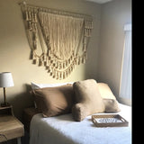 HULIANFU New Nordic Geometric Tapestry Wall Hanging Bohemian Macrame Tassel Woven Tapestry Home Bedroom Background Wedding Decoration