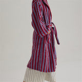 HULIANFU Luxurious Towels Plaid Retro Checkerboard Cotton Bathrobe Women Robe Soft Sleepwear Kimono Warm Bath Robes Coat Towel Homewear
