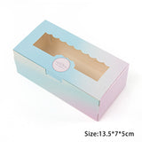 HULIANFU StoBag 5pcs Egg Yolk Crisp Cookie Baking Packing Box Donuts Chocolate Gift Clear Window Birthday Christmas Event &amp; Party Favors