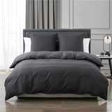 HULIANFU Modern 55% Linen 45% Cotton Bedding Sets Solid Color Bed Set Duvet Cover French Shams Simplicity Bedclothes For Home Sing/Queen