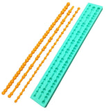 HULIANFU Pearl Rope Wave Flower Gemstone Shape Cake Side Lace Silicone Sugarcraft Mold Fondant Cake Decorating Tools