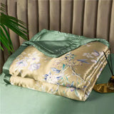HULIANFU Summer Blanket Ice Silk Quilt Cool Feeling Nap Knee Air Conditioning Quilt Adult Children Washable Bedding