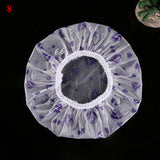 HULIANFU Shower Cap Waterproof High Quality Hair Salon Elastic Thicken For Women Bath Hat Bathroom Products Heart Bow Printed Bathing Hat