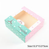 HULIANFU StoBag 5pcs Egg Yolk Crisp Cookie Baking Packing Box Donuts Chocolate Gift Clear Window Birthday Christmas Event &amp; Party Favors