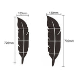 HULIANFU 2023 DIY Feather Plume 3D Mirror Wall Sticker for Living Room Art Home Decor Vinyl Decal Acrylic Sticker Mural Wall Decor Wallpaper