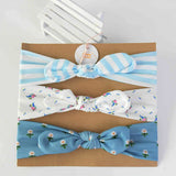 HULIANFU 3pcs Cotton Elastic Knot Headbands for Women Baby Girls Bow headband Baby Shower baptism Colorful Face Wash Hair accessories