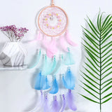 HULIANFU Original silver gray dream catcher 2 ring Indian feather hanging art gifts to bestie friends creative valentine's day gifts