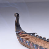 HULIANFU Retro Incense Burner Dragon Boat Incense Stick Holder Traditional Chinese Design Hand Carved Carving Censer Ornaments Home Decor