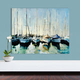 HULIANFU Wholesale High Quality handpainted Abstract boats Oil Painting On Canvas Handmade Beautiful Abstract Landscape Oil Paintings