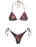 Sexy Triangle Push Up Bikini Set Brazilian String Thong Swimwear Ruched Bandage Bikinis Women Two Piece Swimsuit Micro Biquini