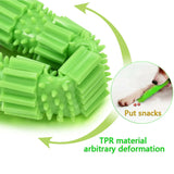 HULIANFU Pet Dog Chew Toy For Aggressive Chewers Treat Dispensing Rubber Teeth Cleaning Toy Squeaking Rubber Dog Toy