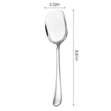 HULIANFU New Big Spoon Large Round/Square Handle Stainless Steel Serving Spoon  Long Handle Soup Spoon Kitchen Flatware Dropshipping