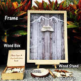 HULIANFU Wedding Guest Book Personalized Wedding Decoration Rustic Sweet Wedding Guestbook 120pcs Small Wood Hearts