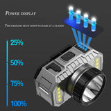 HULIANFU LED Headlamp Strong Light Super Bright Head-Mounted Flashlight Outdoor Household Long-Range Rechargeable Night Fishing Headlight