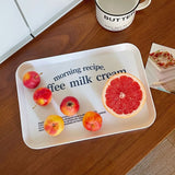HULIANFU Korean Style Niche Coffee Shop Letter Melamine Tray Simple Breakfast Plate Fruit Coffee Bread Cup Tray Desktop Storage Tray