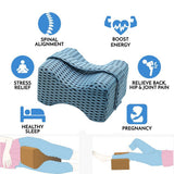 HULIANFU Memory Foam Wedge Sleeping Knee Pillow for Side Sleepers Back Pain Sciatica Relief Pregnancy Maternity Pillows Back Leg Cushion
