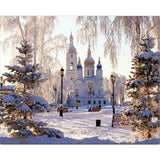 HULIANFU Villa Scenery DIY 5D Diamond Painting Full Round Resin Mosaic Landscape Diamond Embroidery Picture Rhinestone Home Decor Gift