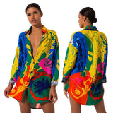 hulianfu Silk Women Formal Ladies Dress Sexy Shirt Dress Fashion Short Sleeve Dress
