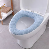 HULIANFU NEW Toilet Seat Mat Set Bathroom Universal Warm Soft Washable Closestool Mat Seat Case Winter Warmer Mat Pad Bidet Covers