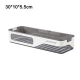 HULIANFU Wall Mounted Bathroom Shelf Shampoo Shower Organizer Punch-Free Bathroom Shelves Storage Rack Drainage Holder Household Items