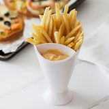 HULIANFU Plastic Cup Self Stand 2 in 1  French Fries Shelf Holder Assorted Sauce Chips Snack Cone Dip Cup Tableware Two Cup-mouth Kitchen