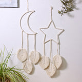 HULIANFU Macrame Dream Catcher Boho Home Decor Moon Ramadan Decoration Macrame Wall Hanging Baby Nordic Room Decoration Kids Nursery