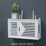 HULIANFU Large Wireless Wifi Router Storage Box PVC Density Panel Shelf Wall Hanging Board Bracket Cable  Organizer Home Decor