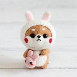 HULIANFU MIUSIE Doll Wool Felt Kit Needle Felting Kit Animal Pet Doll for Needle Material Bag Pack for Women and Beginner Non Finished