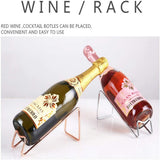 HULIANFU Wine Rack Display Bottle Beer Holder Champagne Stand Drink Shelf Stainless Steel Simple Household Bar Counter Decoration
