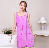 HULIANFU Microfiber Soft Bath Towel Fashion Women Sexy Wearable Quick Dry Magic Bathing Beach Spa Bathrobes Wash Clothing Beach Dresses
