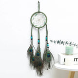 HULIANFU Original silver gray dream catcher 2 ring Indian feather hanging art gifts to bestie friends creative valentine's day gifts