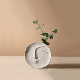 HULIANFU Nordic Creative Ceramic Face Vase Simple Decoration Bedroom Decor Livingroom Porch Flower Arrangement Home Decoration Art Vase