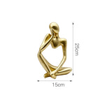 HULIANFU Modern European Style Resin Abstract Thinker Statue For Decoration Simple Sculpture Figurine Hotel Office Home Decor New